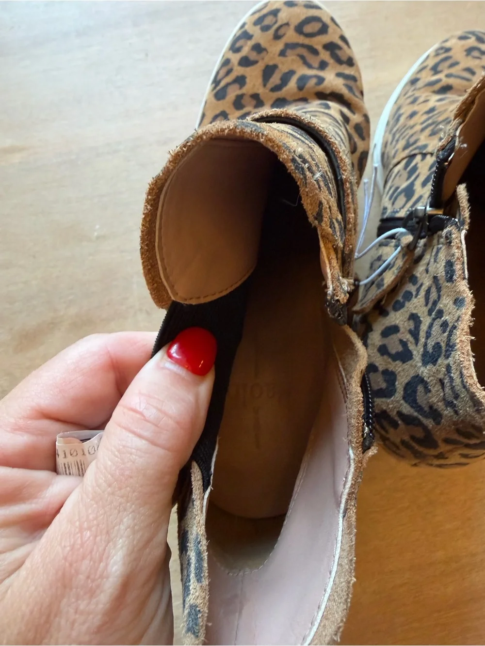 Paolo Leopard-Print Wedge Booties in Tan and Black